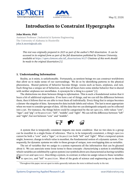 Introduction to Constraint Hypergraphs PDF